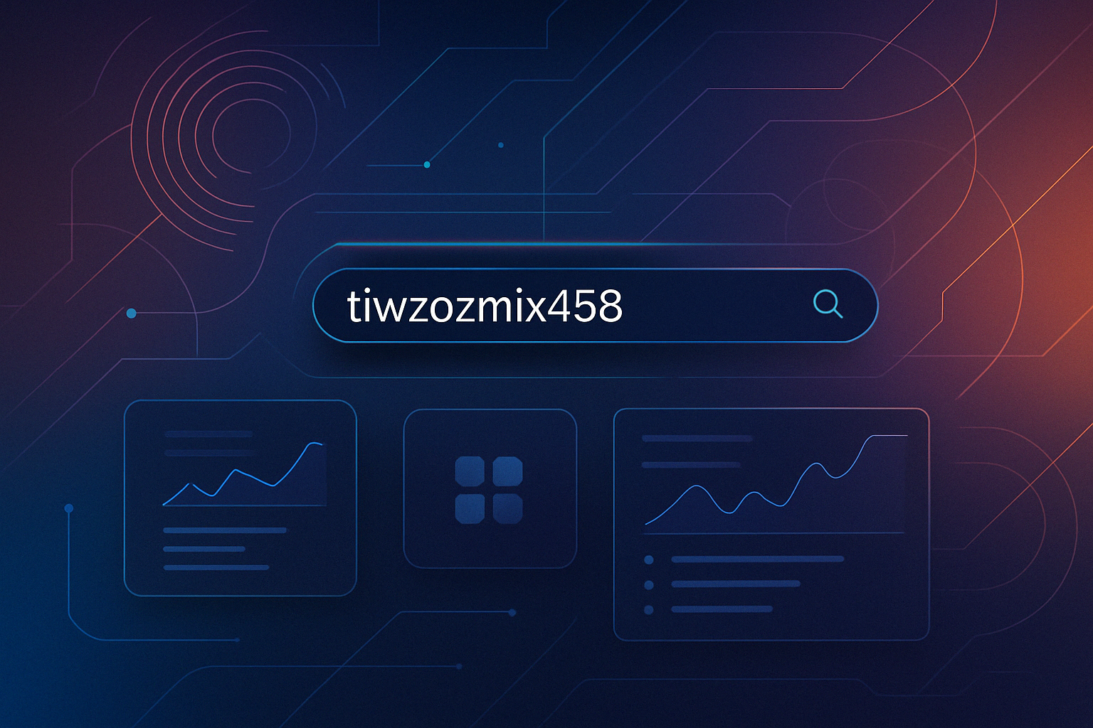 Futuristic digital UI with Tiwzozmix458 search bar